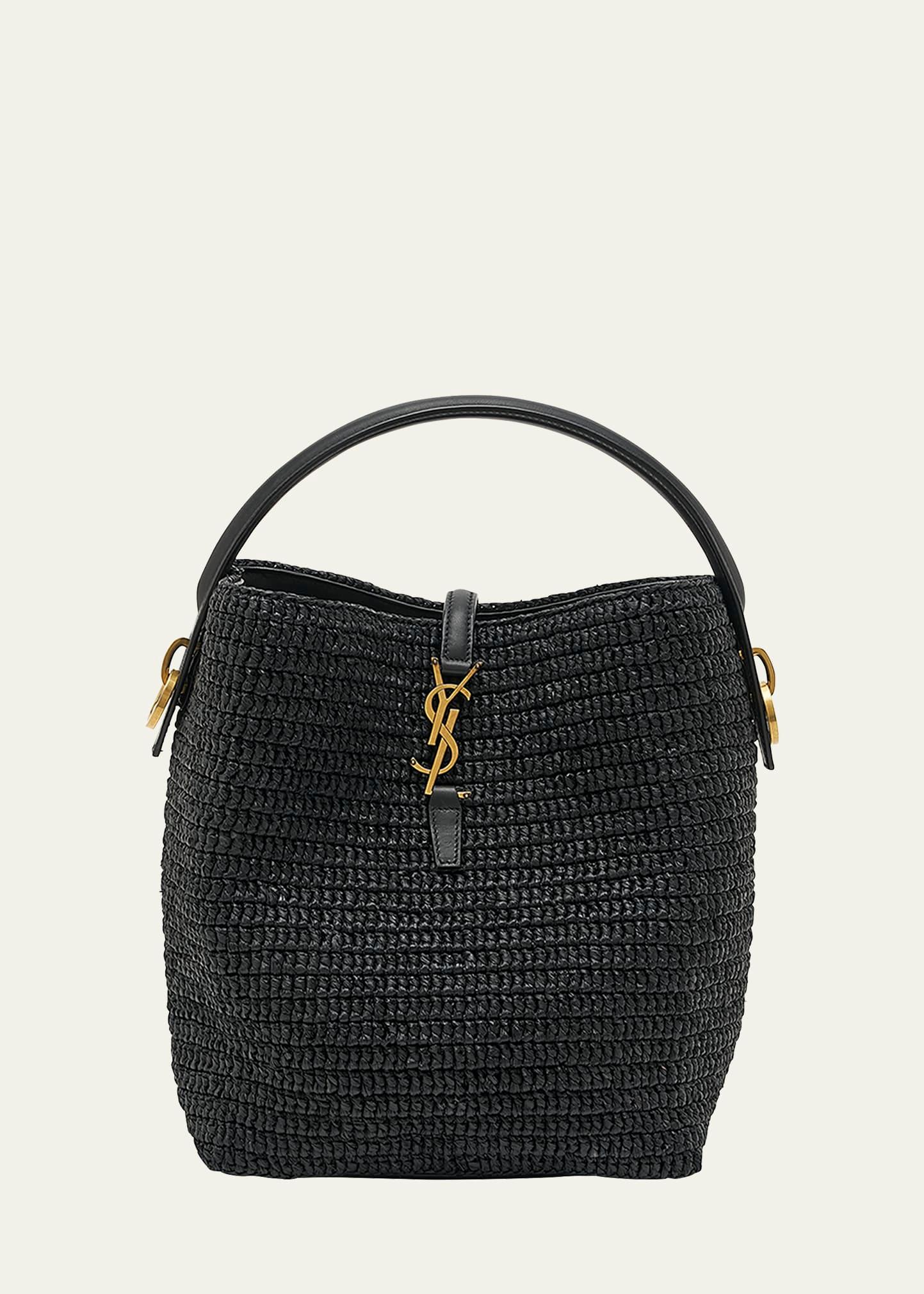 le 37 raffia bucket bag