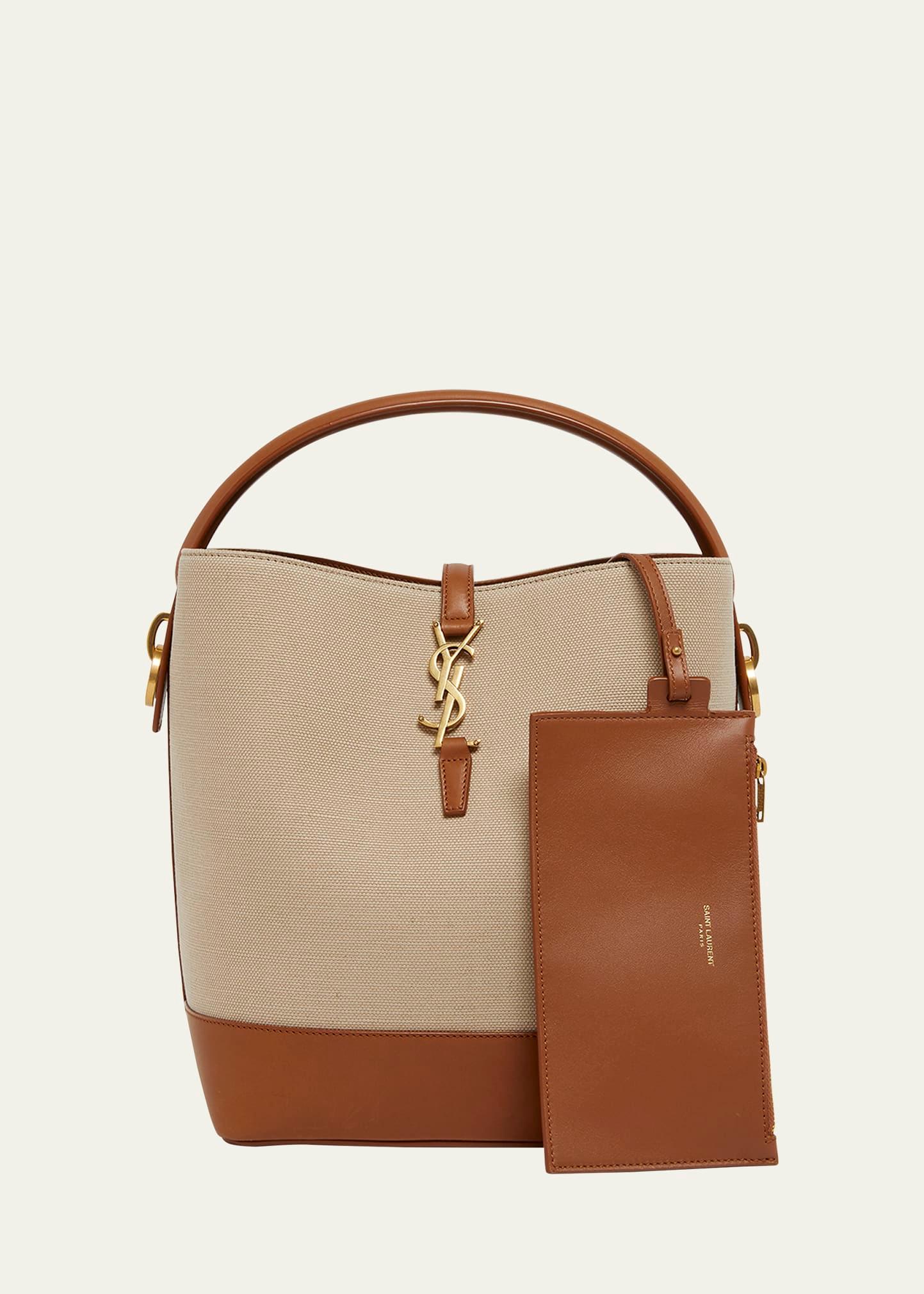 le 37 ysl bucket bag in canvas and leather