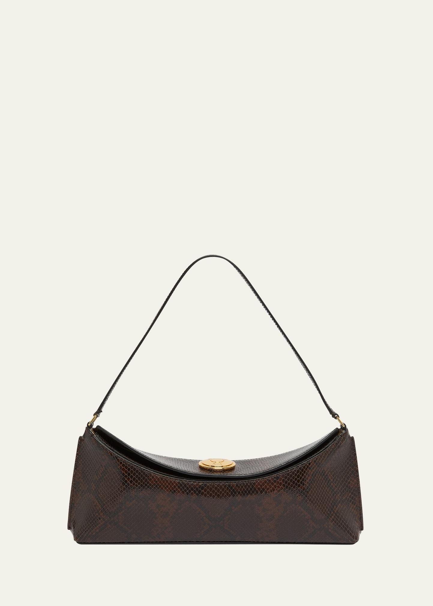 le calisso snake-embossed leather shoulder bag