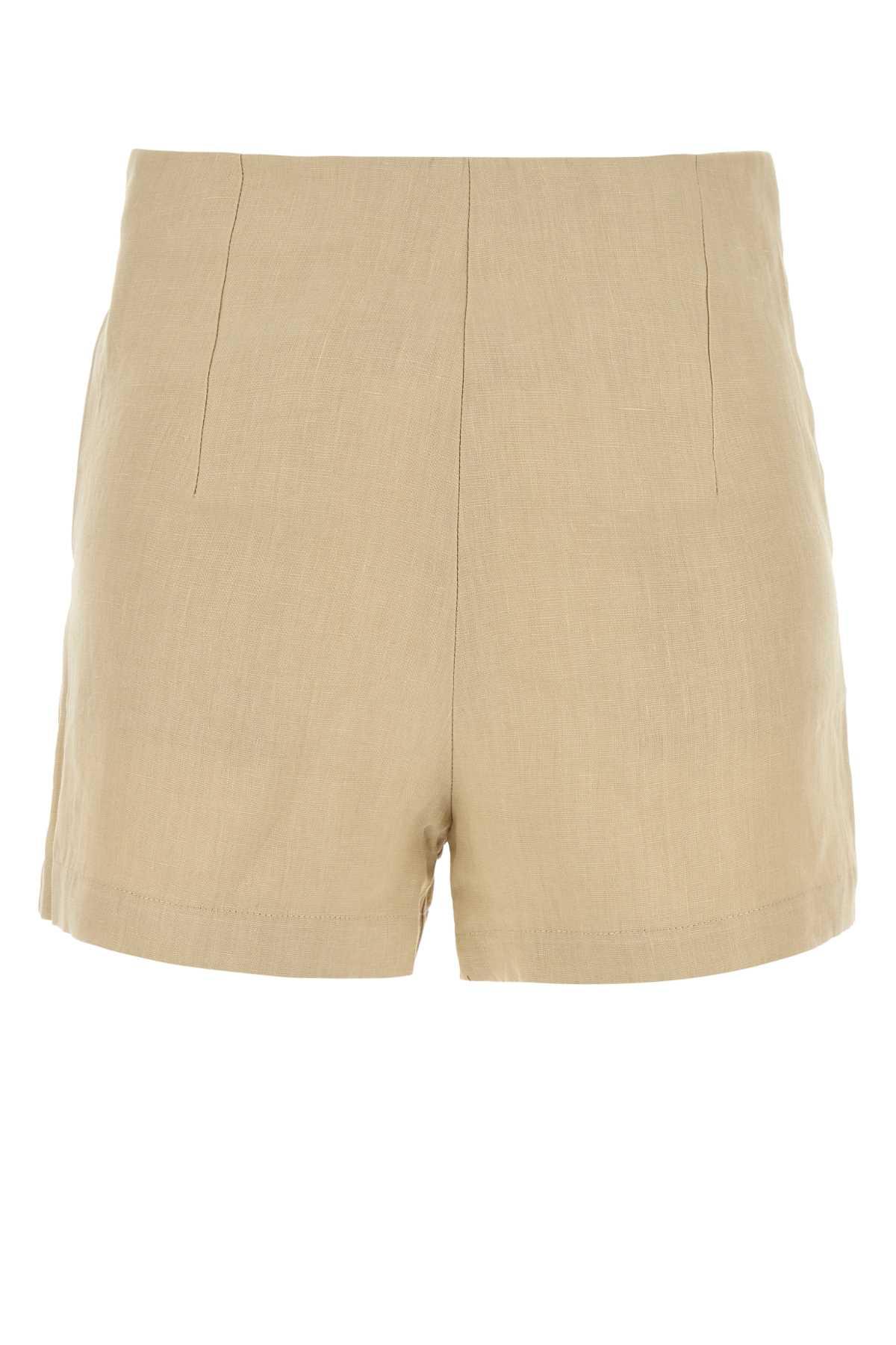 le kasha beige linen ezbet shorts