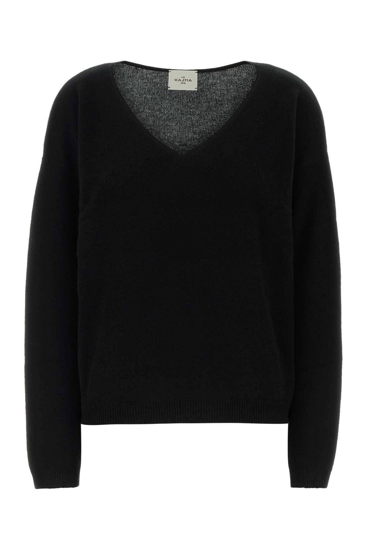 le kasha black cashmere tiber sweater