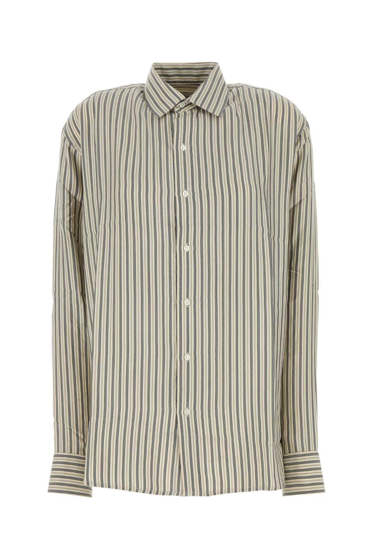 le kasha embroidered silk oversize songino shirt