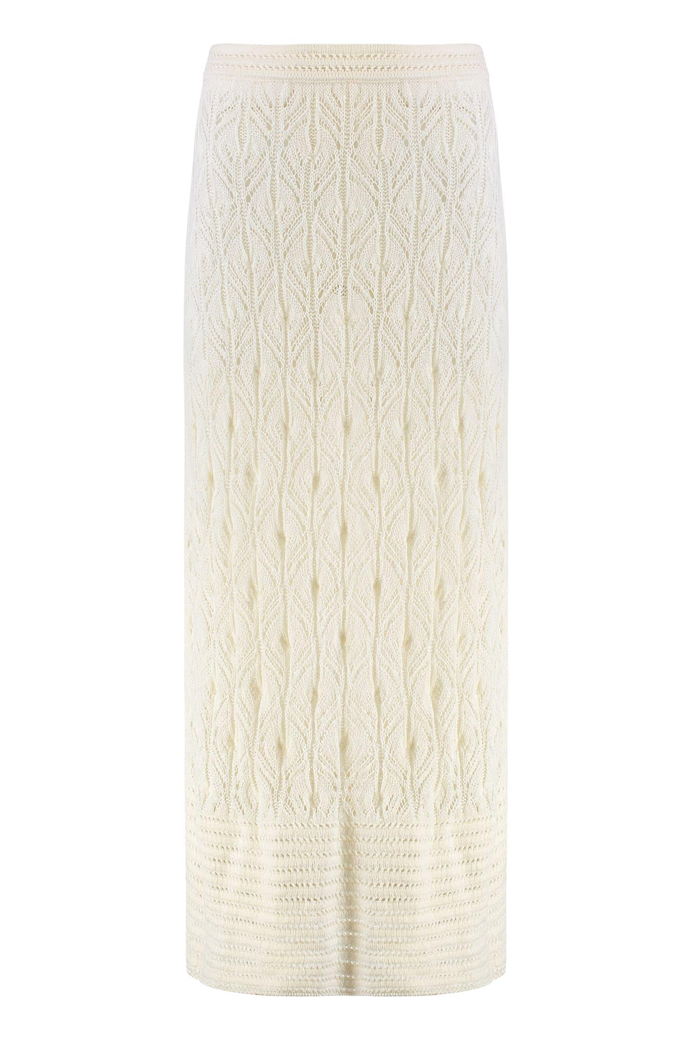 le kasha openwork-knit skirt