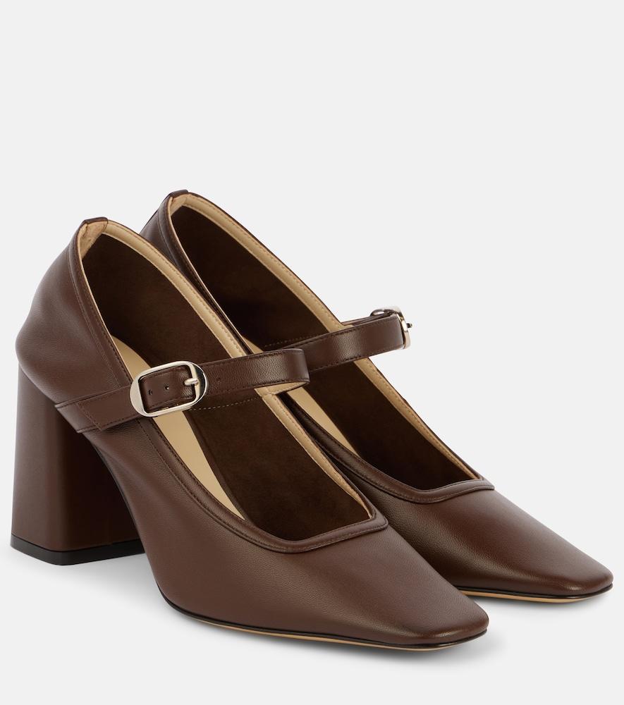 le monde béryl 80 leather mary jane pumps