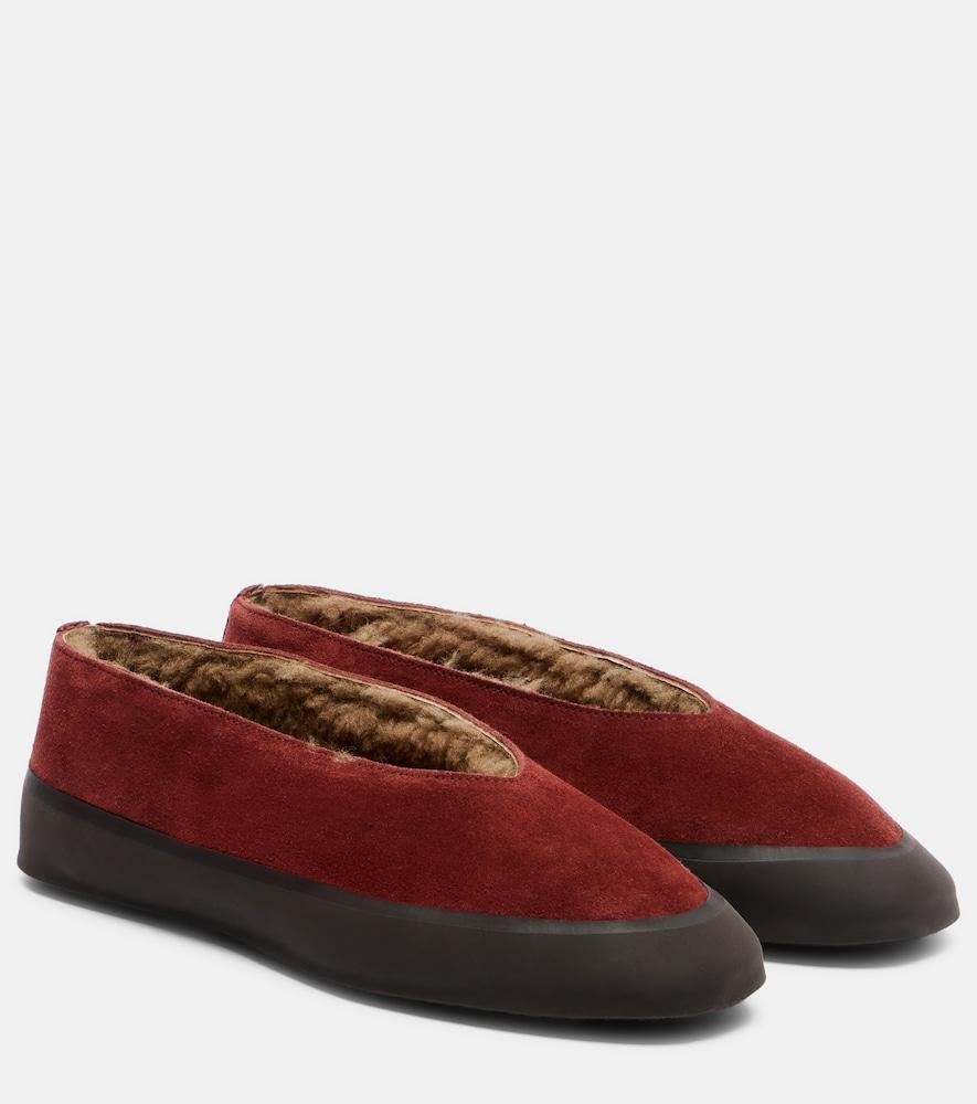 le monde béryl apres ski shearling-lined suede flats