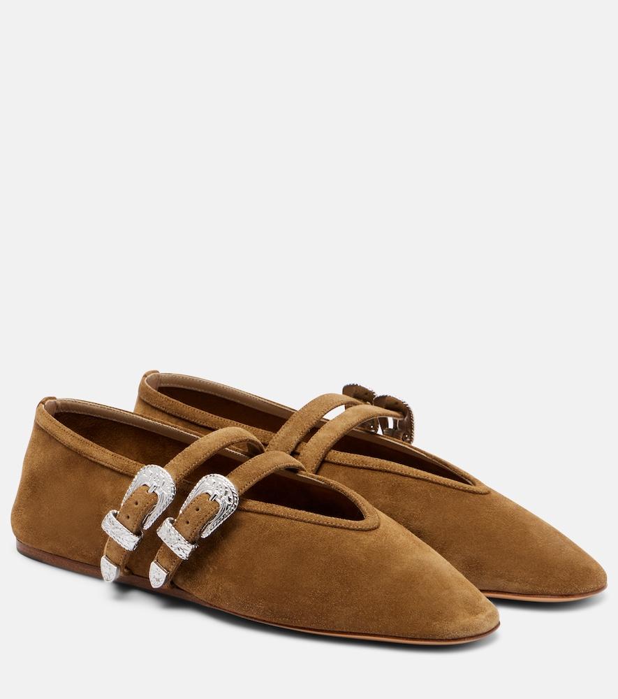 le monde béryl claudia suede mary jane ballet flats