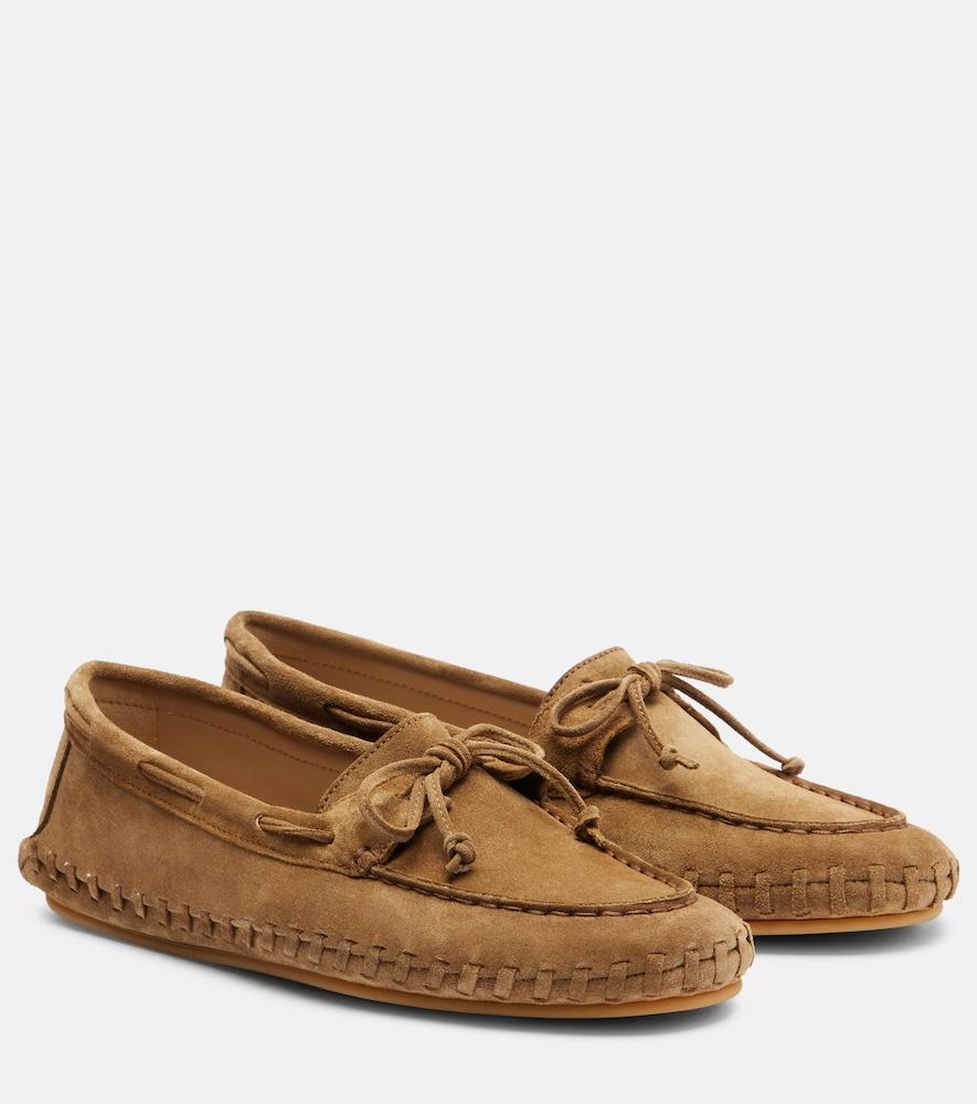 le monde béryl driver embroidered suede loafers