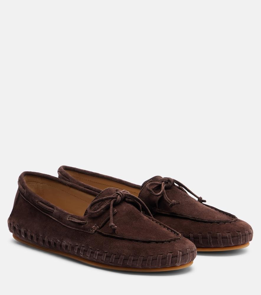 le monde béryl driver embroidered suede loafers