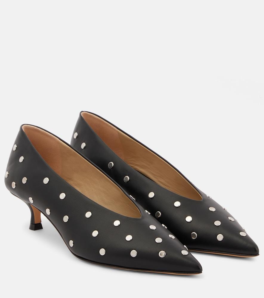 le monde béryl studded leather pumps