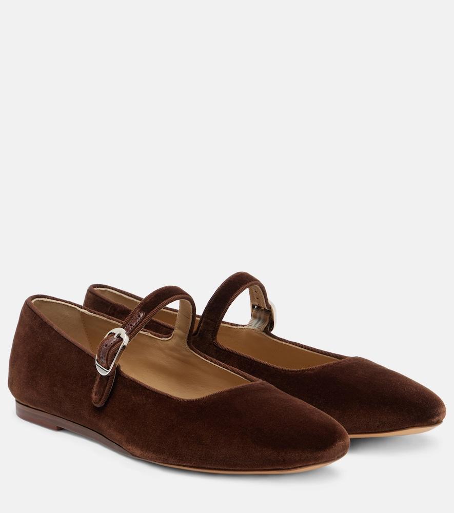 le monde béryl velvet mary jane flats