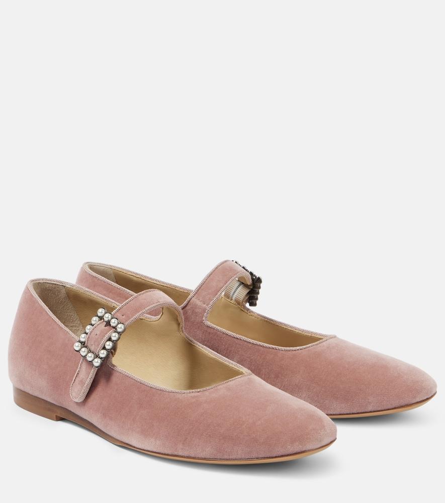 le monde béryl velvet mary jane flats