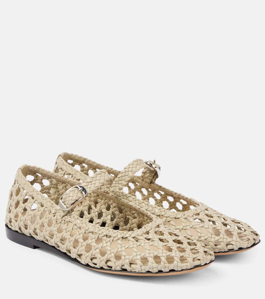le monde béryl woven leather ballet flats