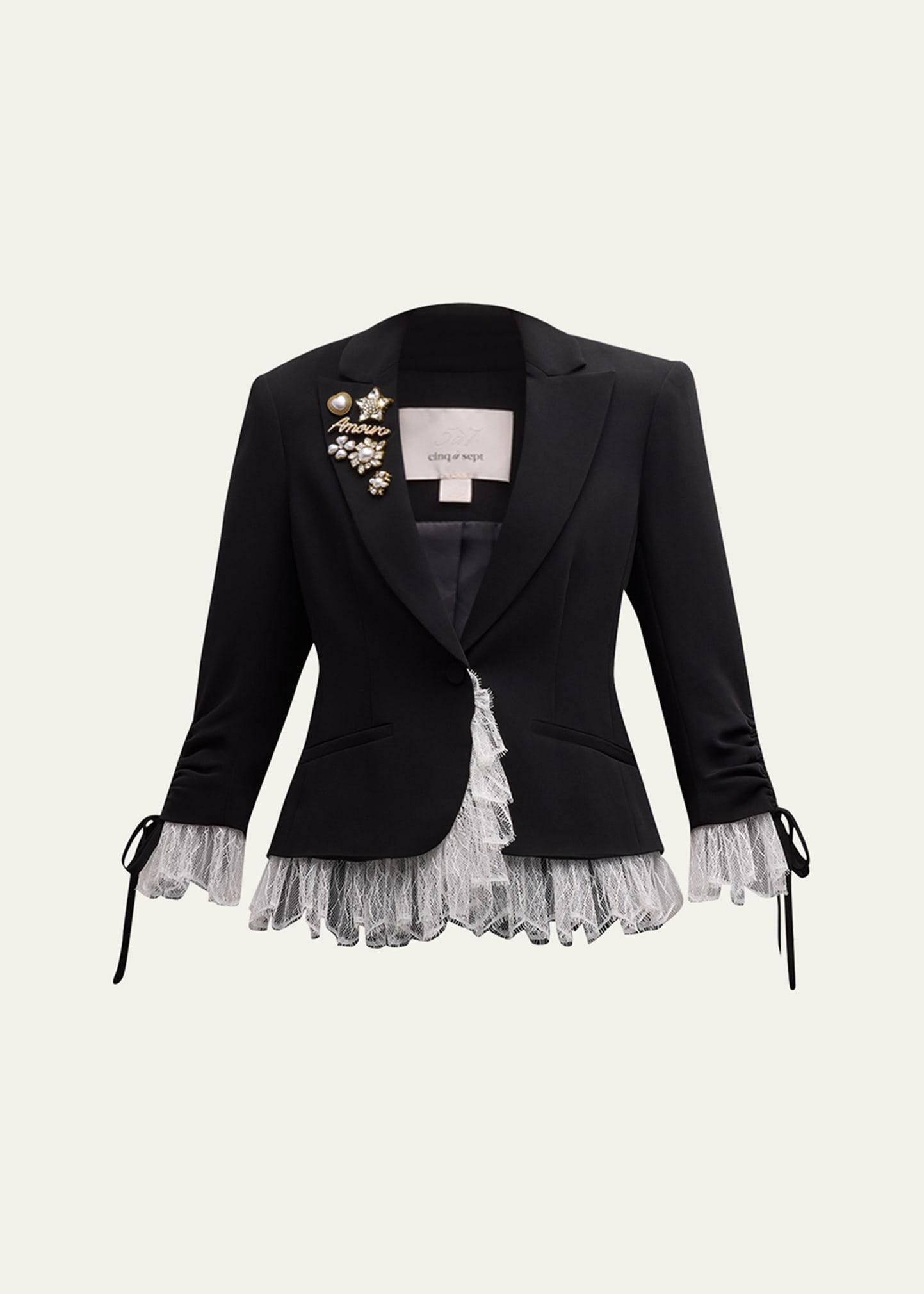 le petit lace and brooch roxie blazer