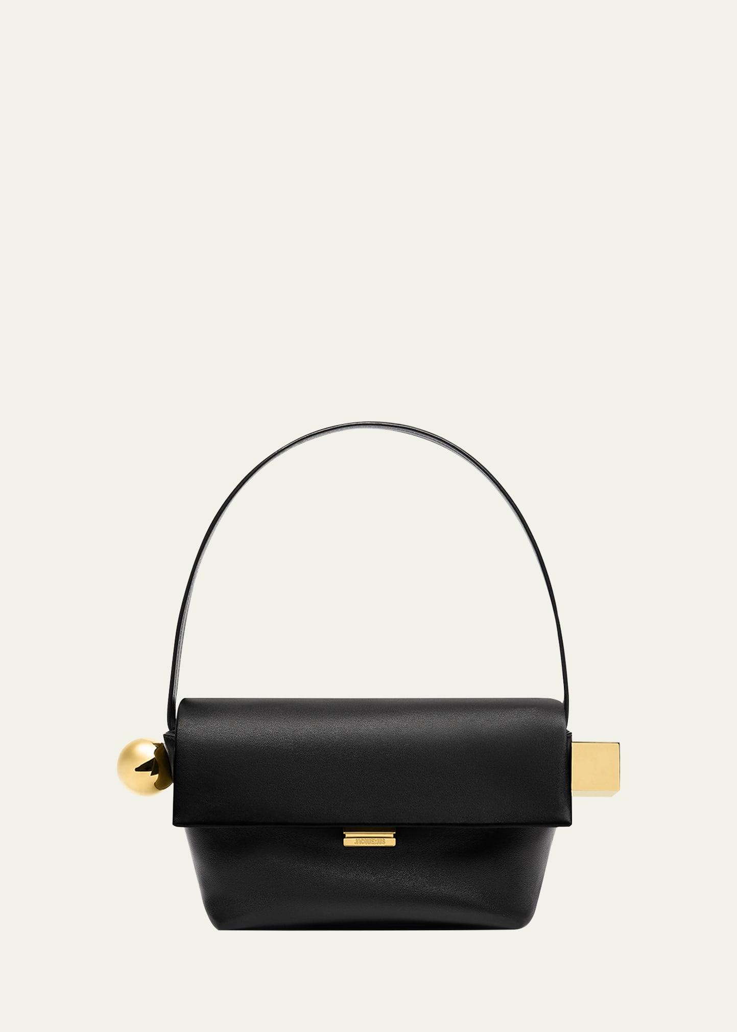 le rond carre leather shoulder bag