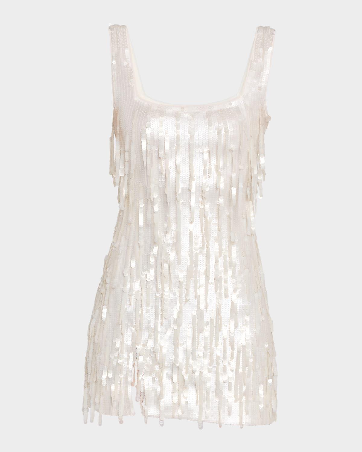 le sable sequined fringe mini dress