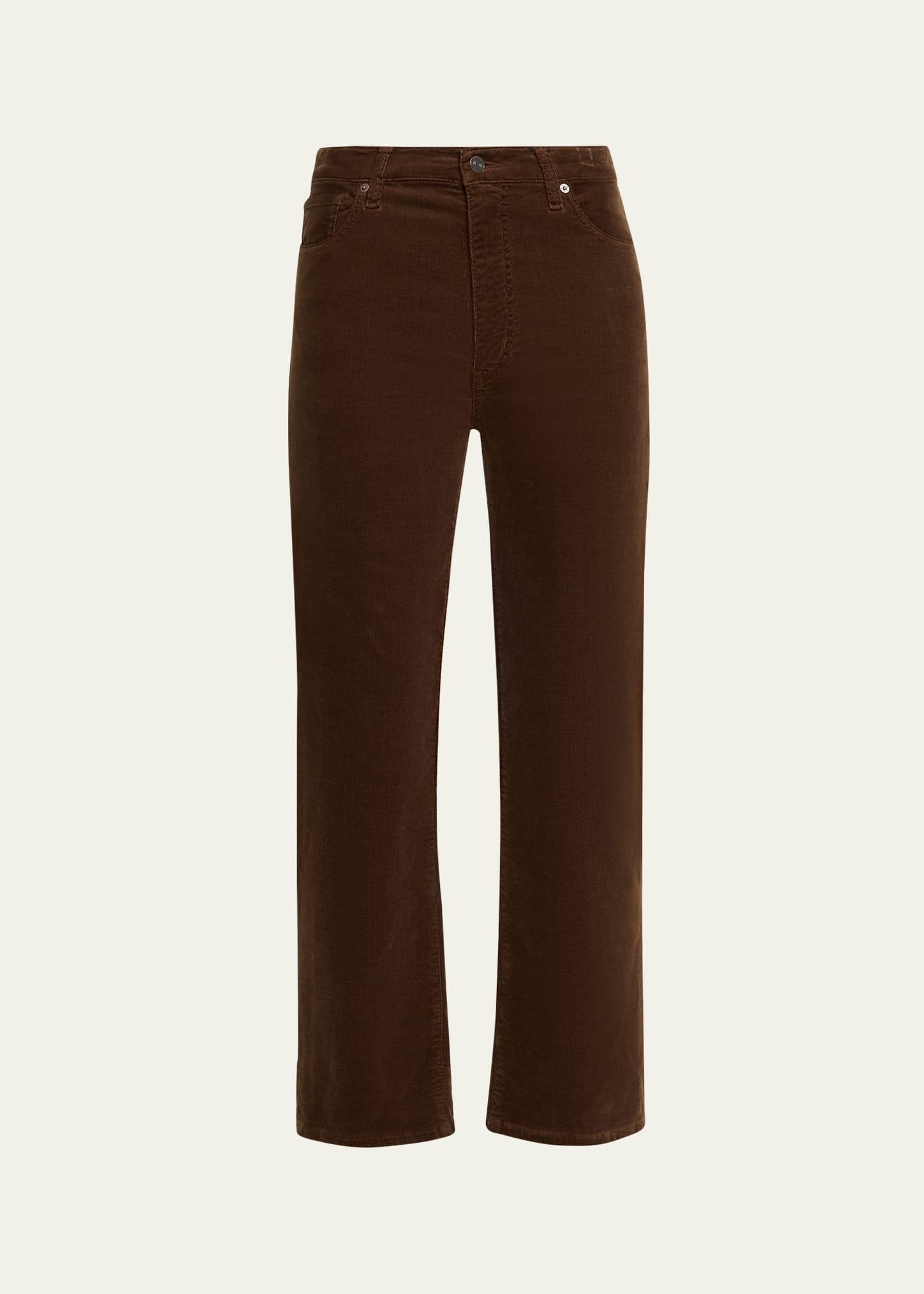 le sleek cropped stretch corduroy pants