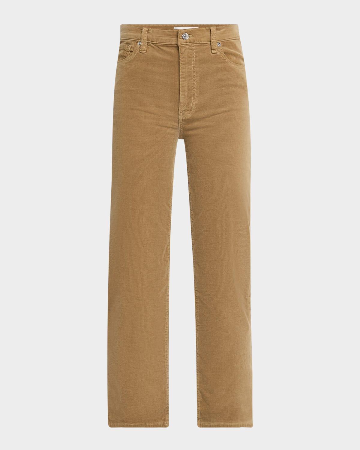 le sleek cropped stretch corduroy pants