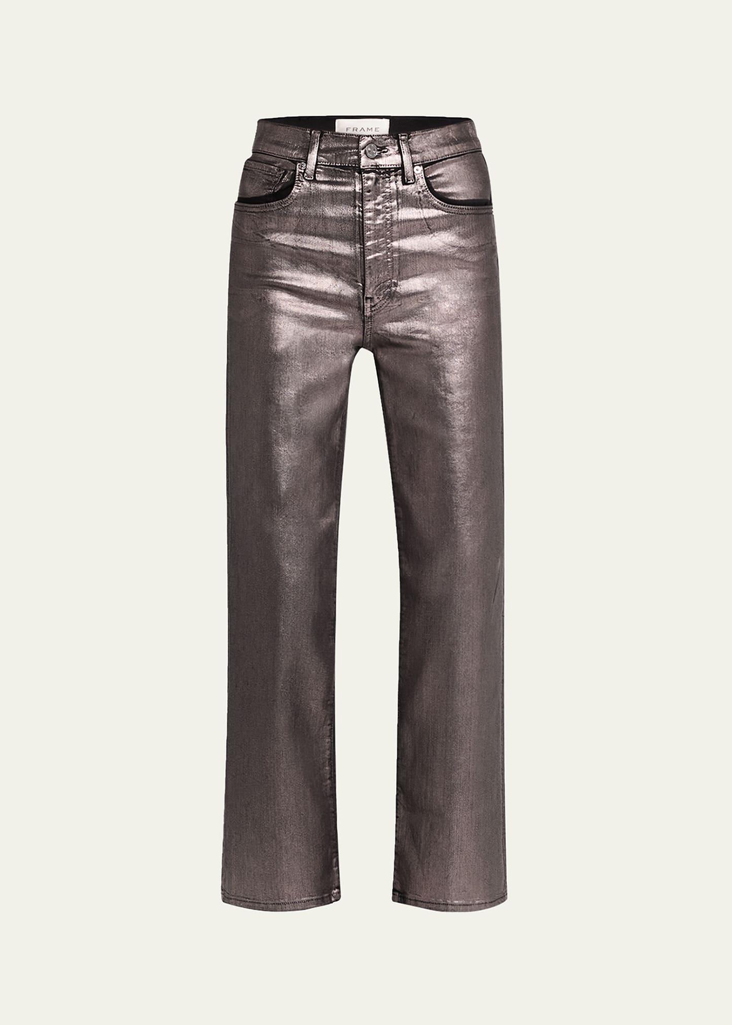 le sleek straight coated jeans