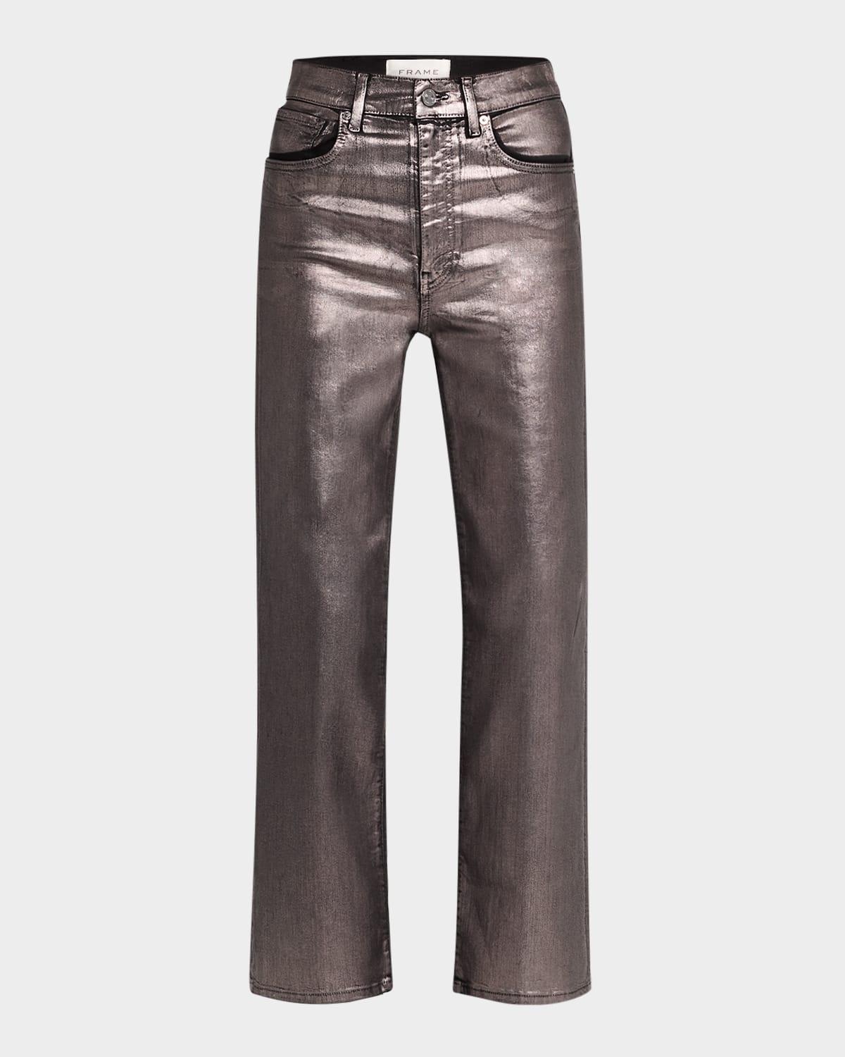 le sleek straight coated jeans