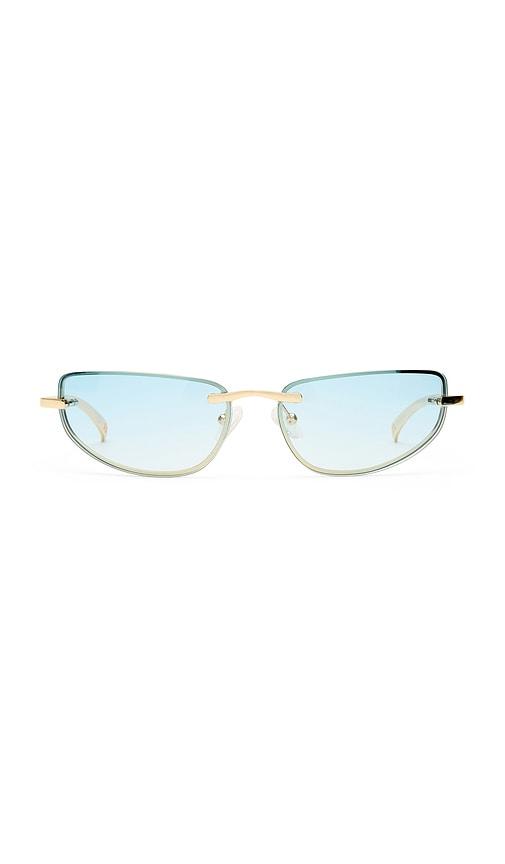 le specs bubbles sunglasses in metallic gold.
