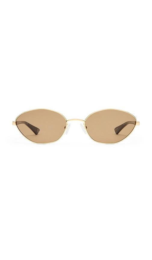 le specs le bebe sunglasses in metallic gold.