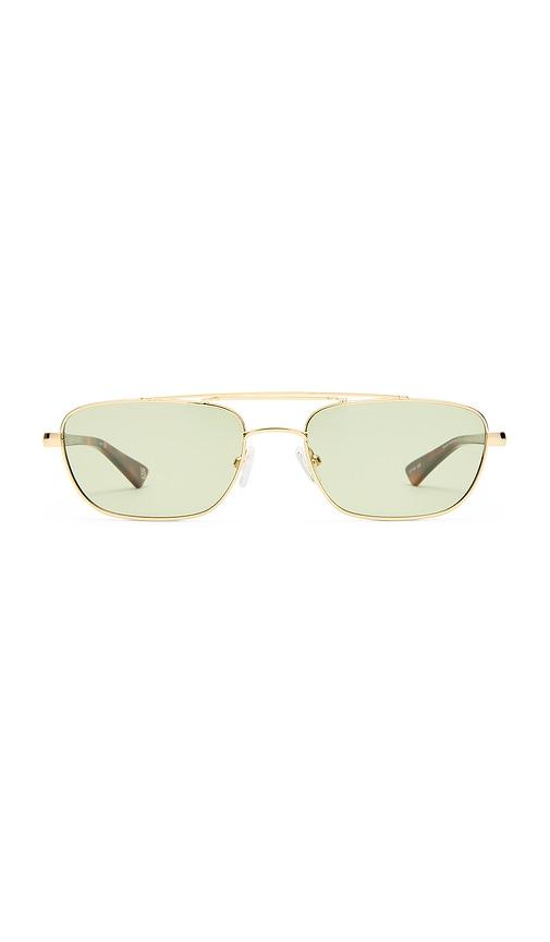 le specs le mimi sunglasses in metallic gold.