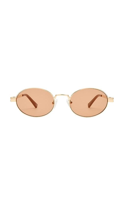 le specs poseidon deux sunglasses in metallic gold.