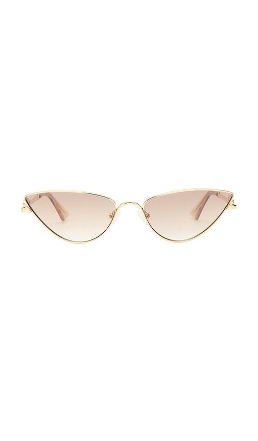 le specs soiree sunglasses in metallic gold.