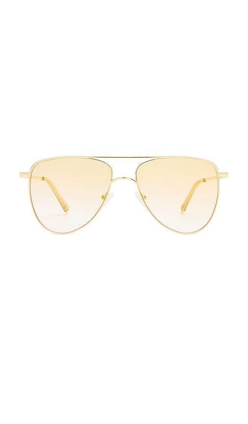 le specs the duke sunglasses in metallic gold.