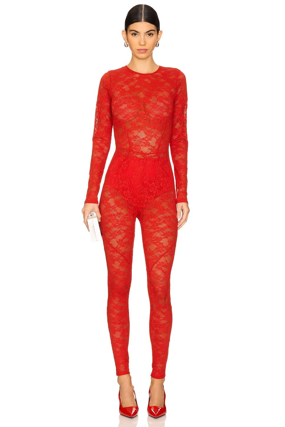 le stretch lace catsuit