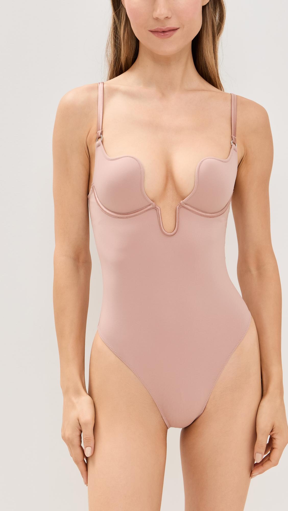 le stretch micro u-plunge bodysuit