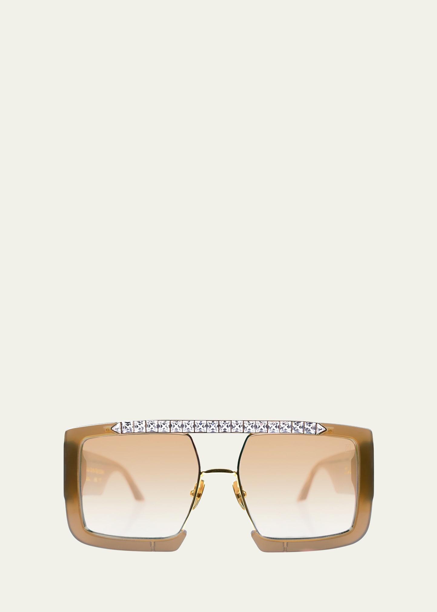le swag mixed-media square sunglasses