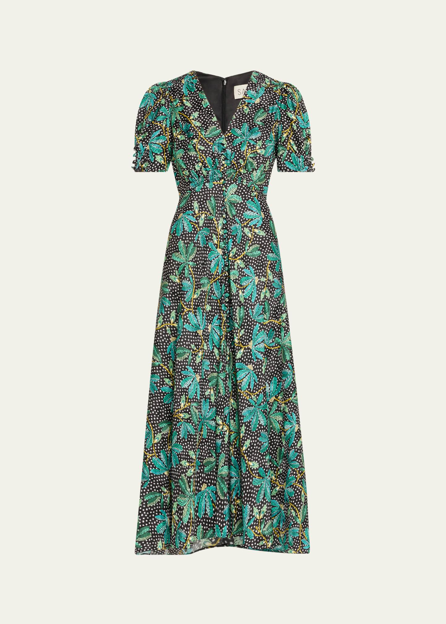 lea printed long dress