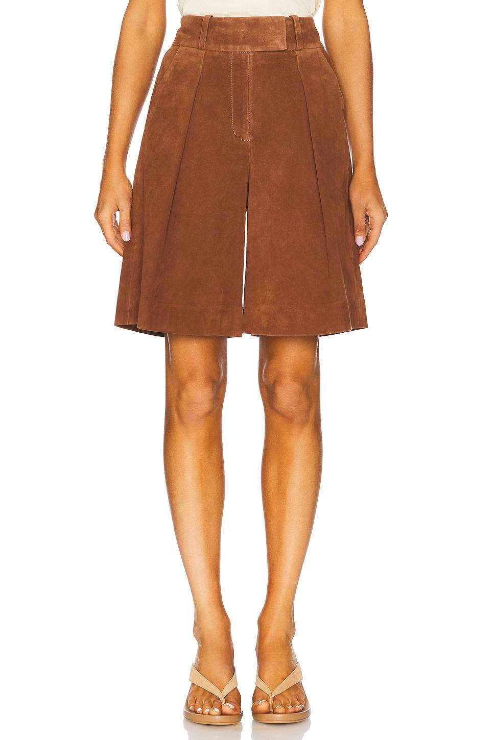 lea suede leather bermuda shorts