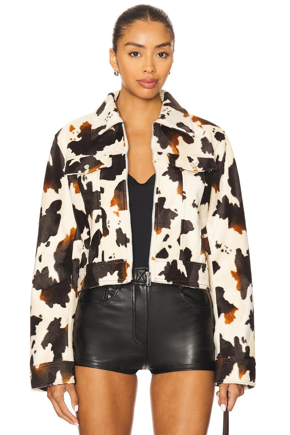 leah cow print jacket