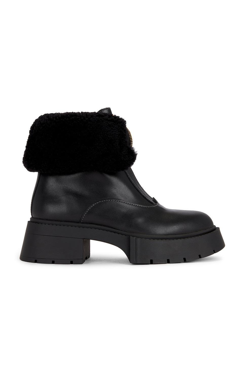 leah platform shearling zip bootie