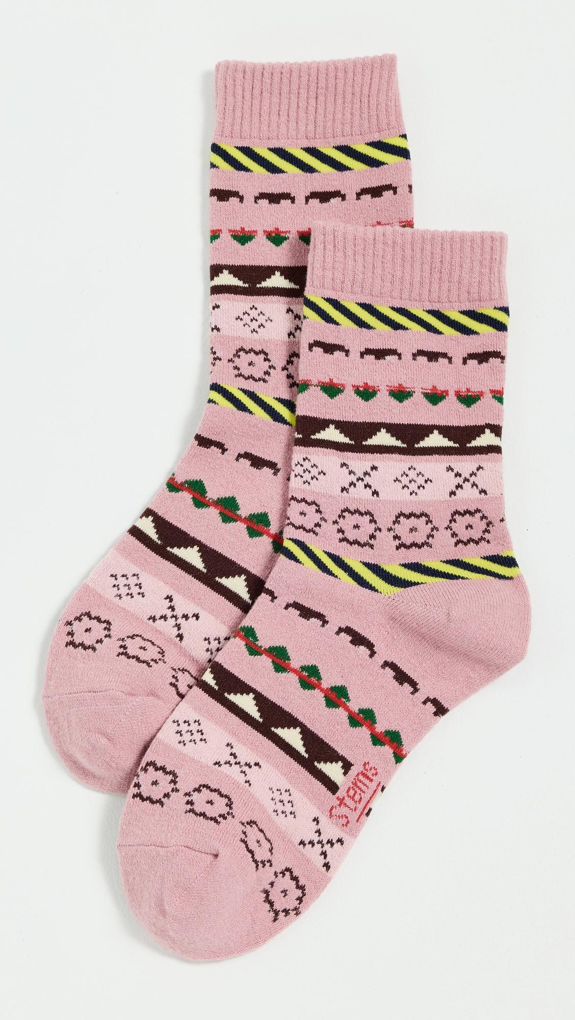 leah striped winter socks