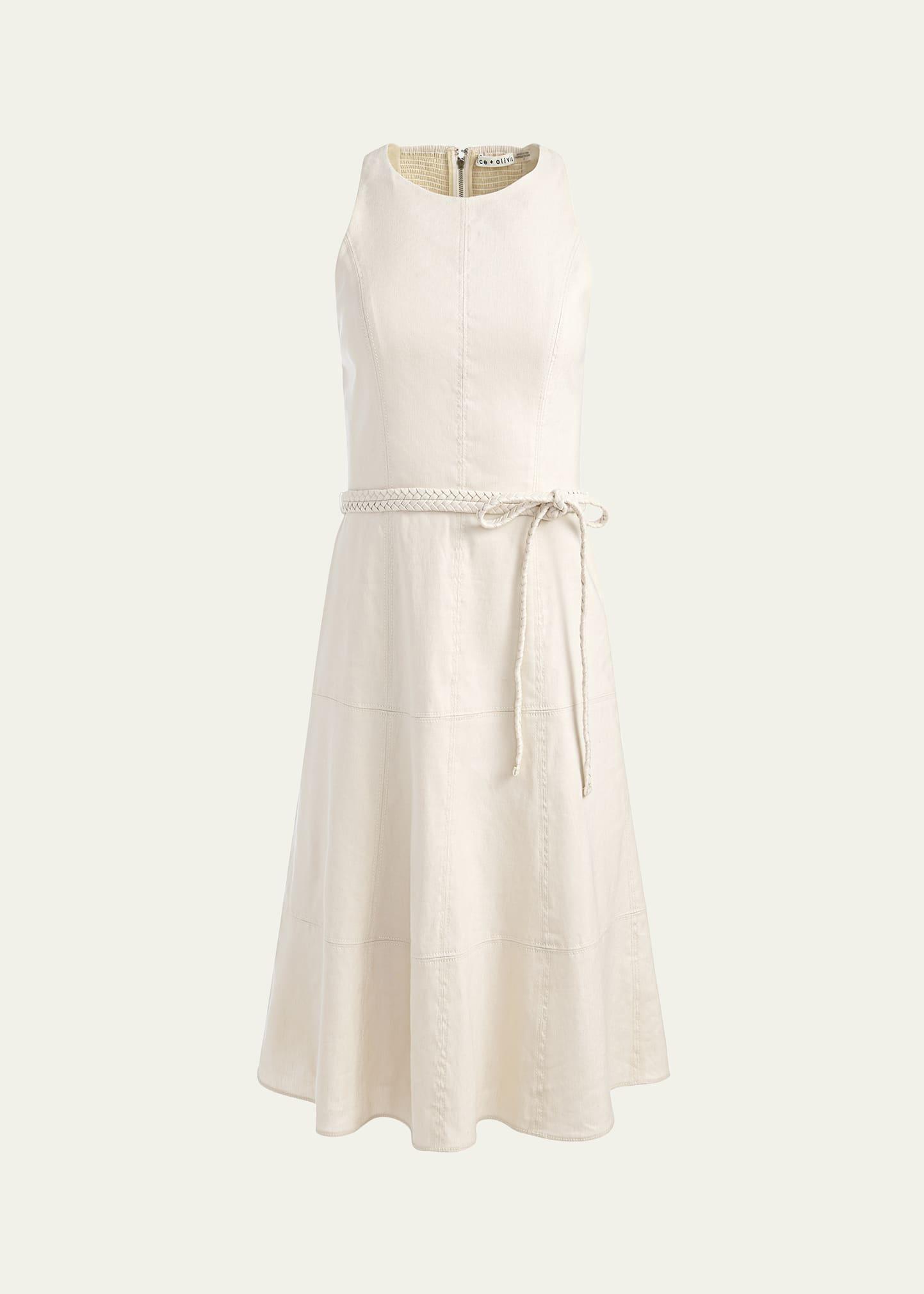 leandra braided belted mini dress