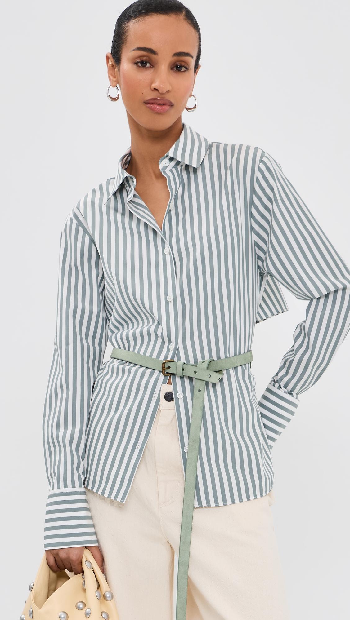 leather belt backless shirt