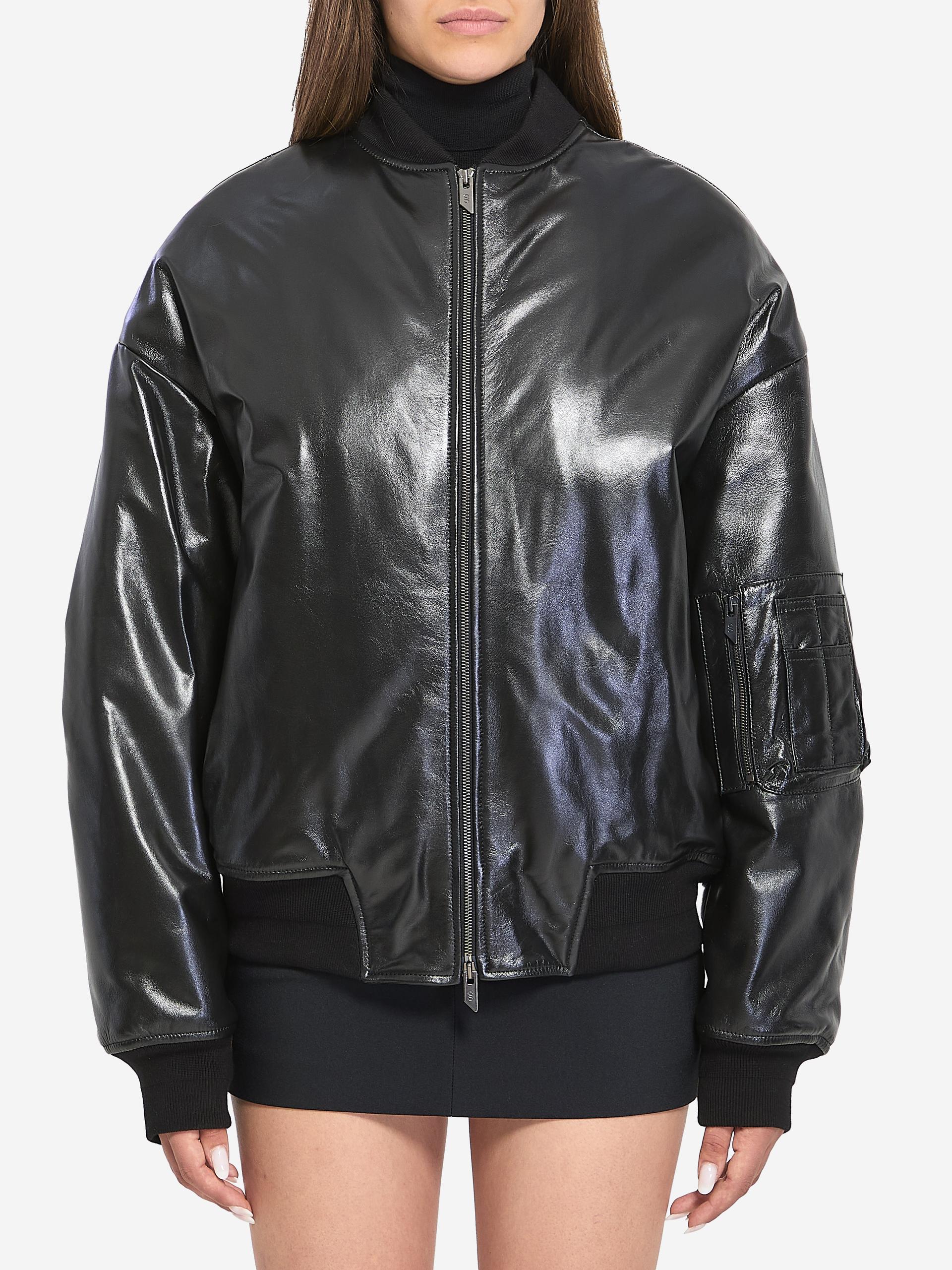 leather bomber jacket