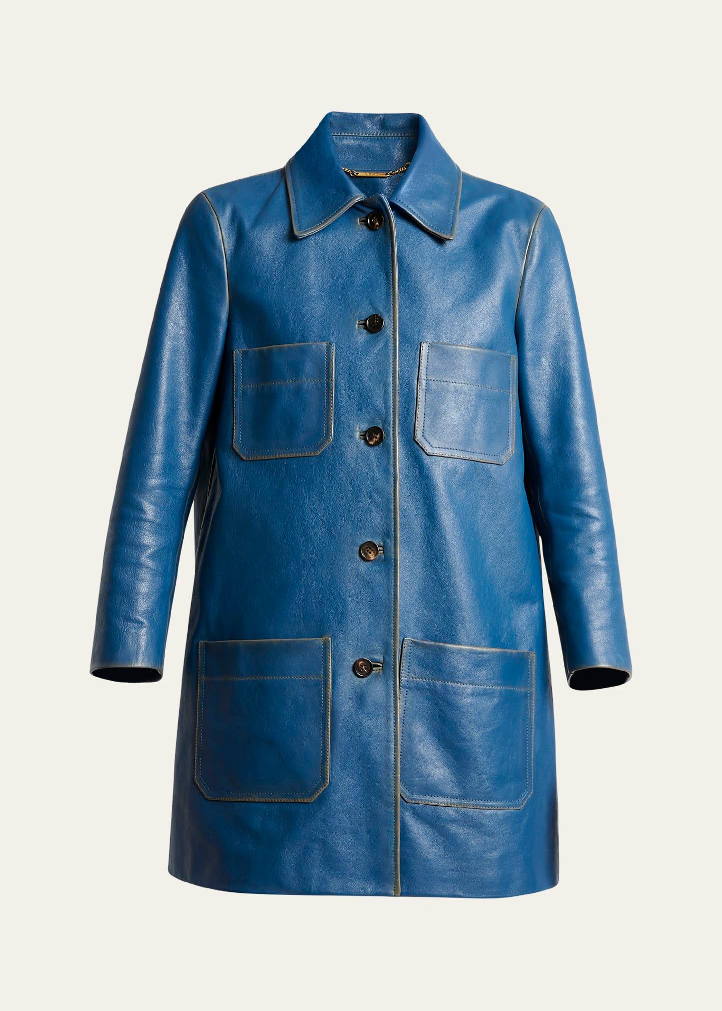 leather bracelet-sleeve car coat