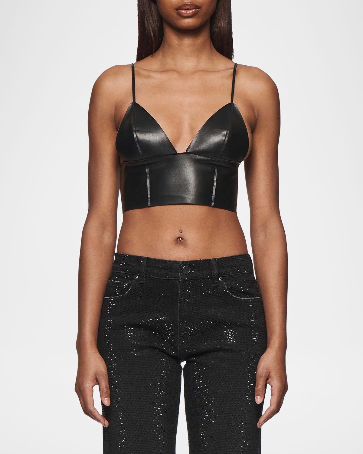 leather bralette