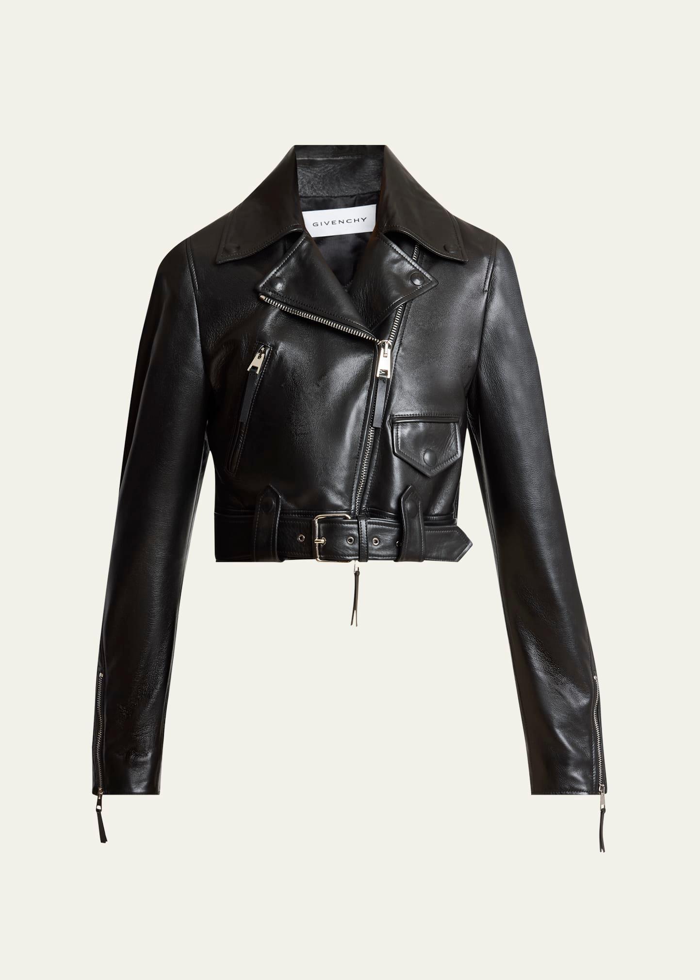 leather cocoon biker jacket