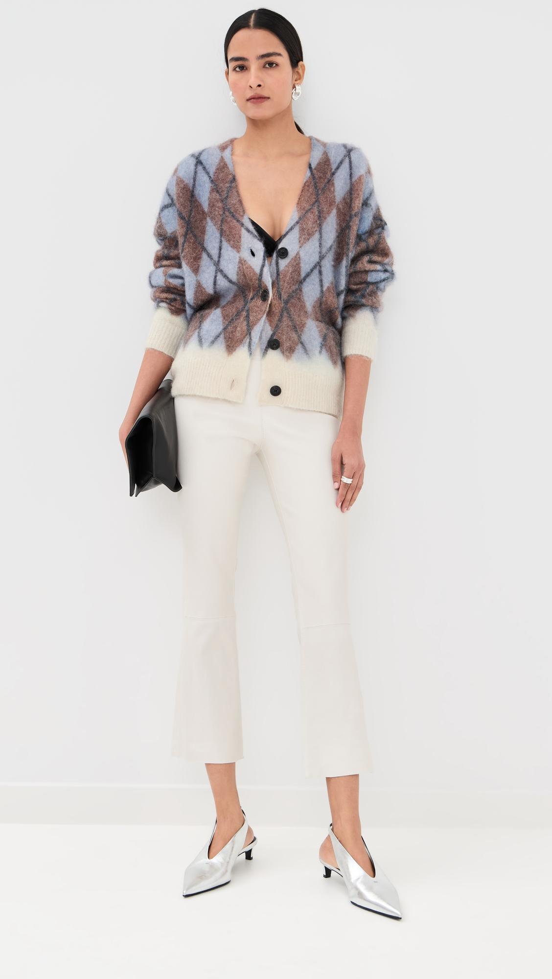 leather crop flare pants