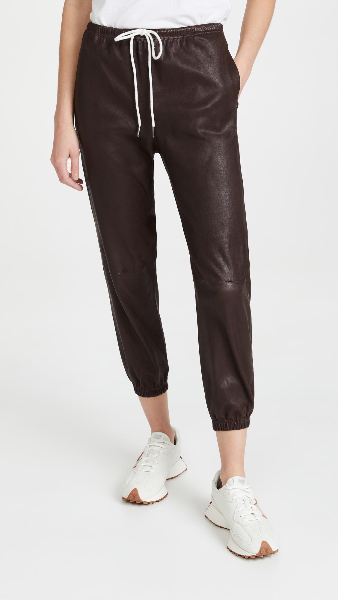 leather drawstring joggers