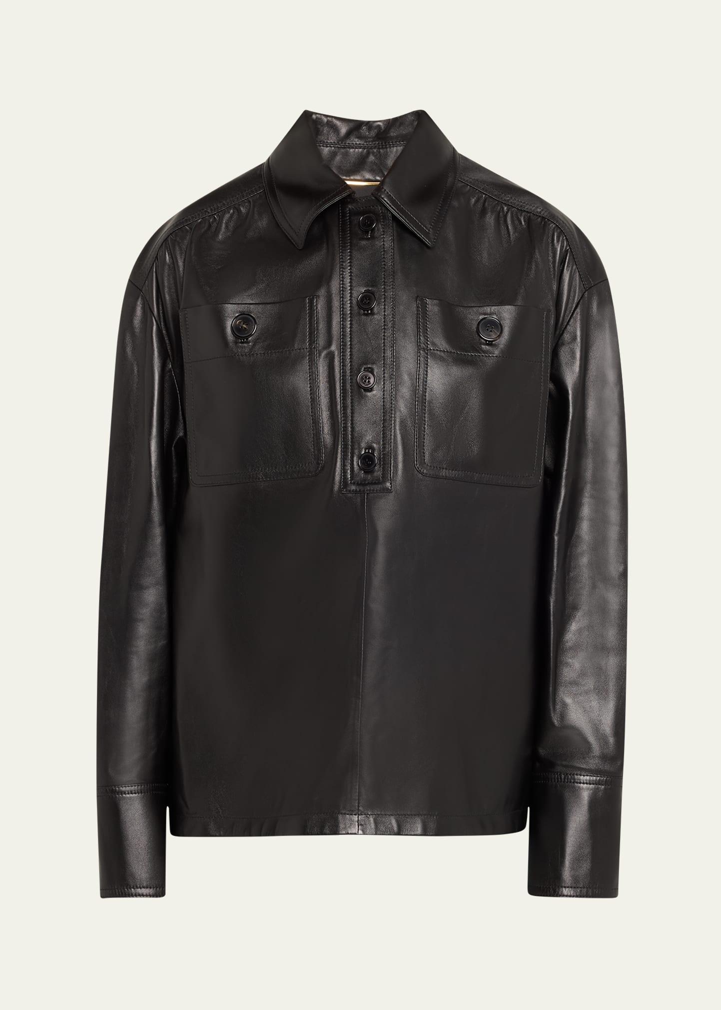 leather henley pullover