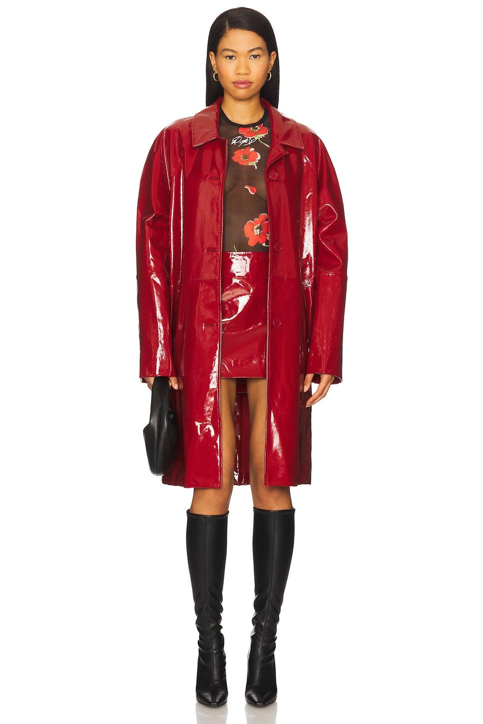 leather long overcoat