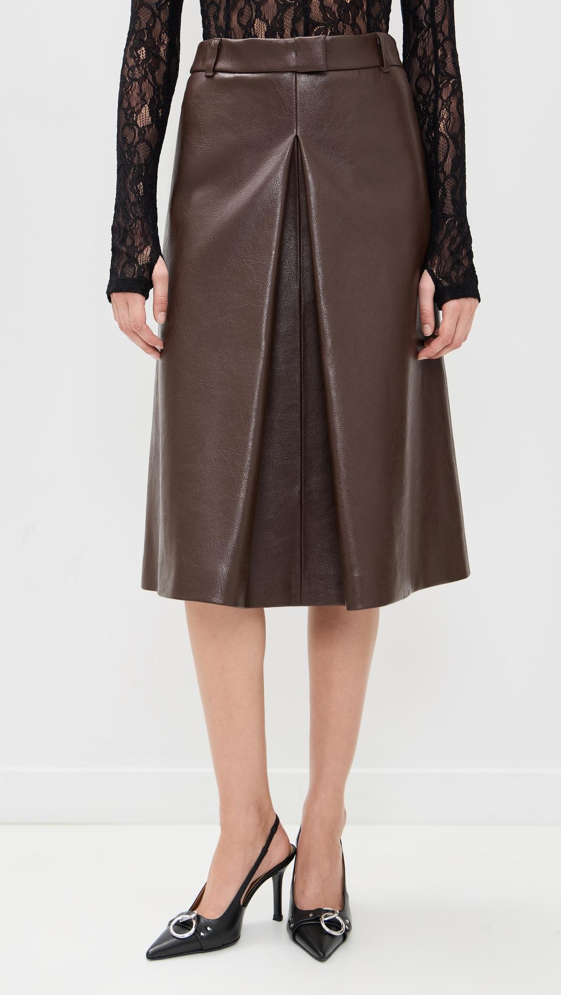 leather midi skirt