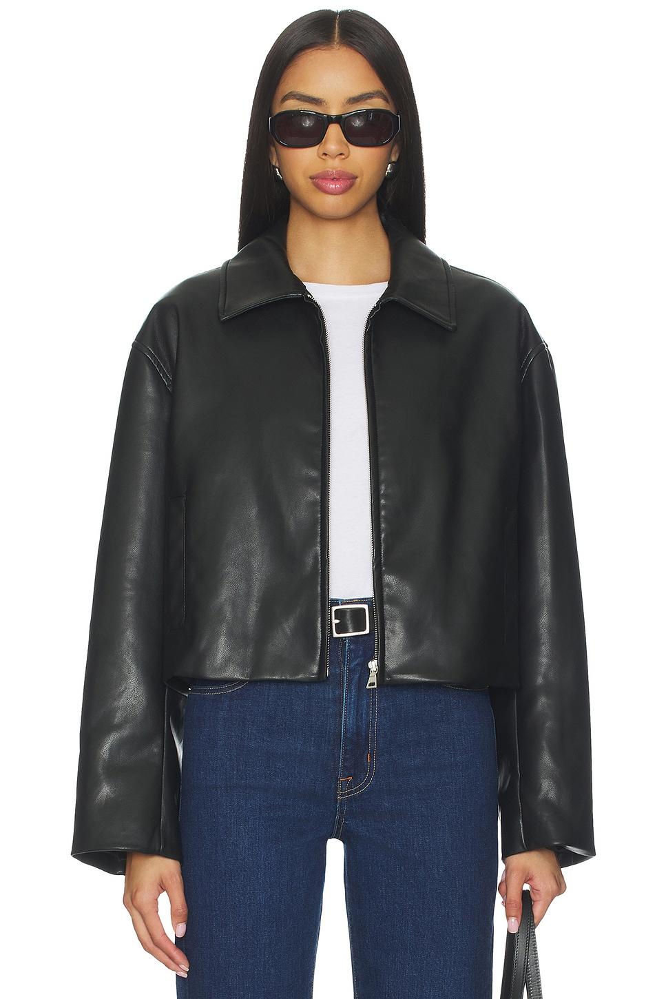 leather minimal jacket