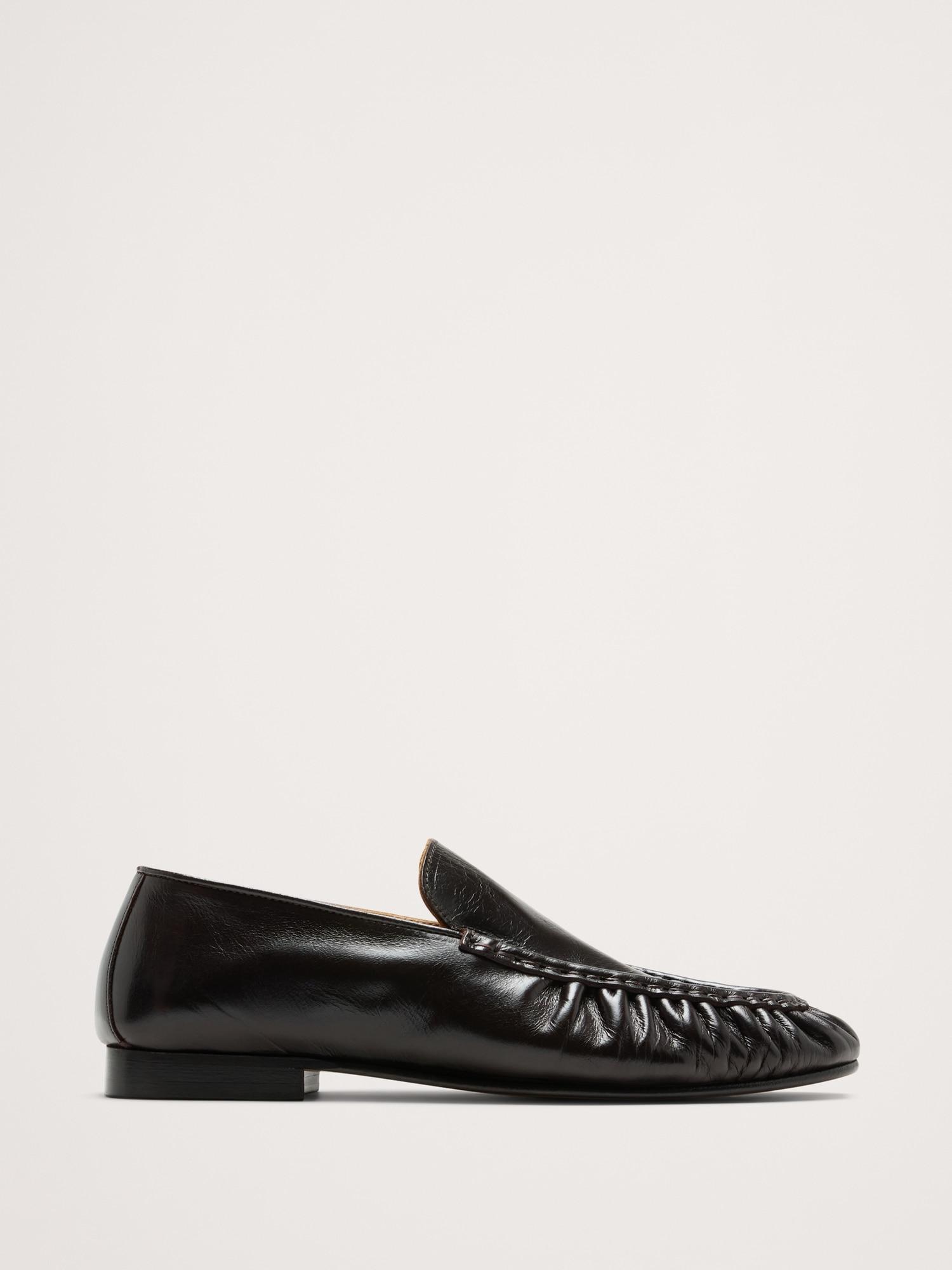 leather moc-toe loafer